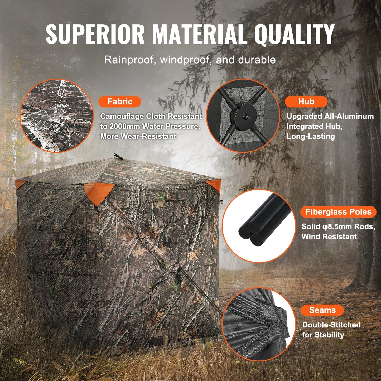 270 Degree See Through Hunting Ground Blind For 1 To 2 People