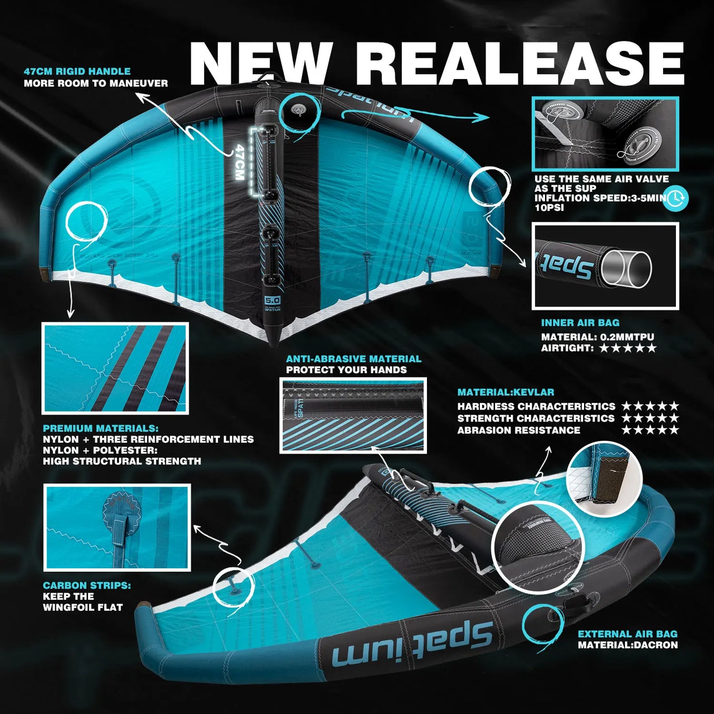 Spatium Lucid Ice Racing Inflatable Wing Foiling Handheld