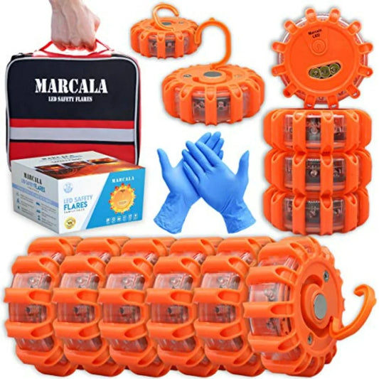 Emergency Vehicle Flares Kit LED Road Flares 12 Pack Safety