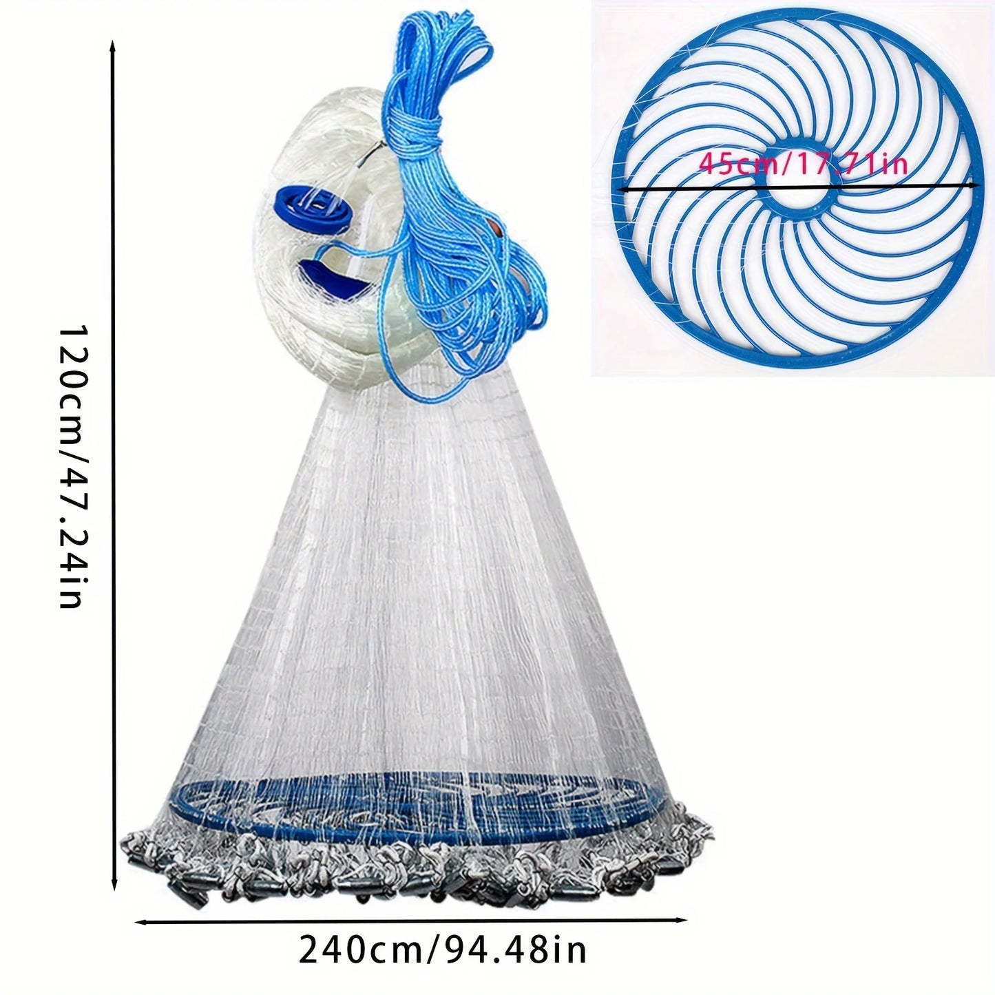 American Style Handmade Fishing Net for Freshwater and Saltwater Use