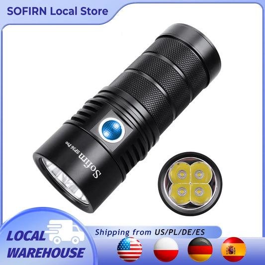 Sofirn SP36 Pro 8000lm Flashlight 4x SST40 USB C Rechargeable