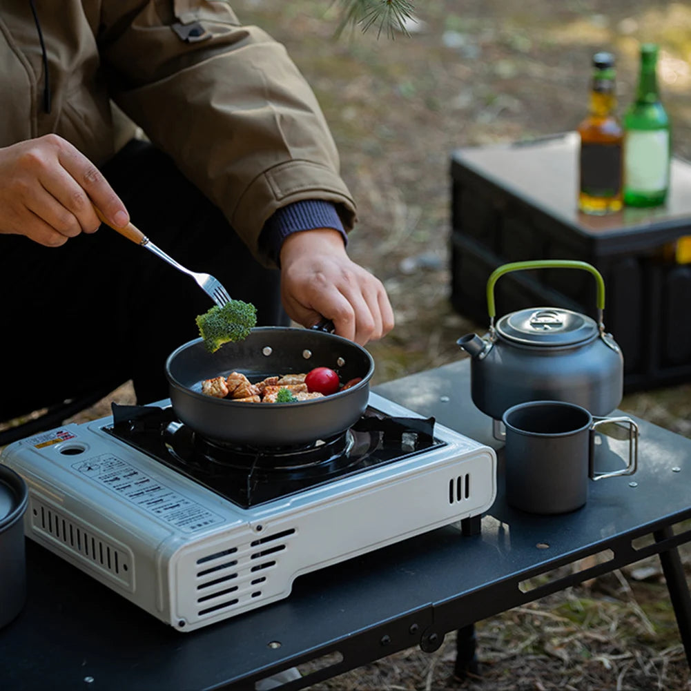 APWIKOGER Camping Cookware Set 3 Piece Pot Pan Kettle Mesh