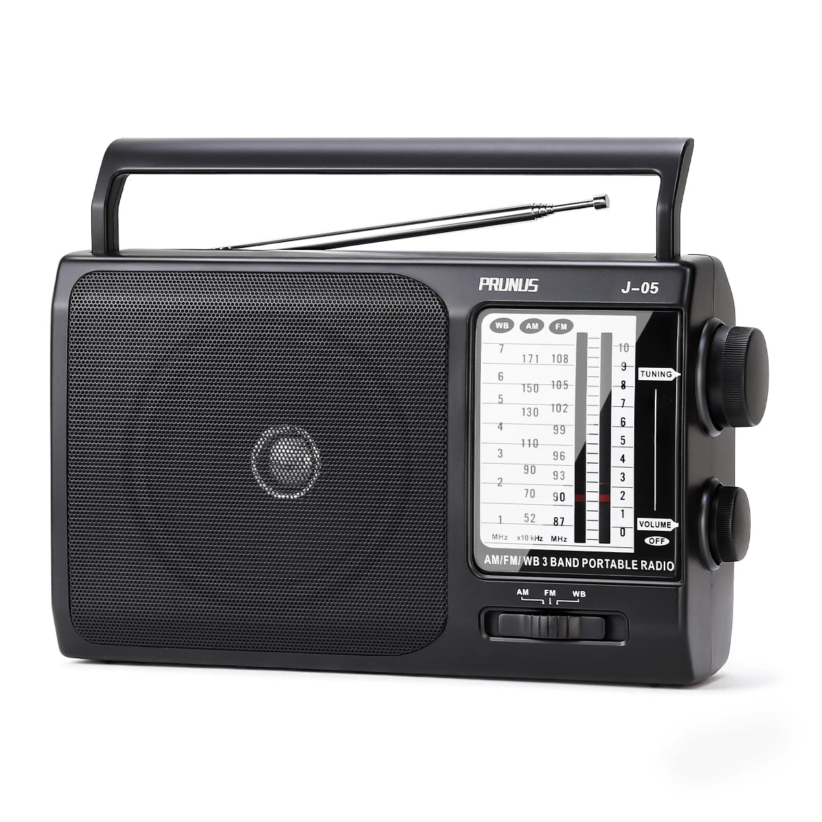 PRUNUS Weather AM FM Portable Radio 3X D Cell Batteries