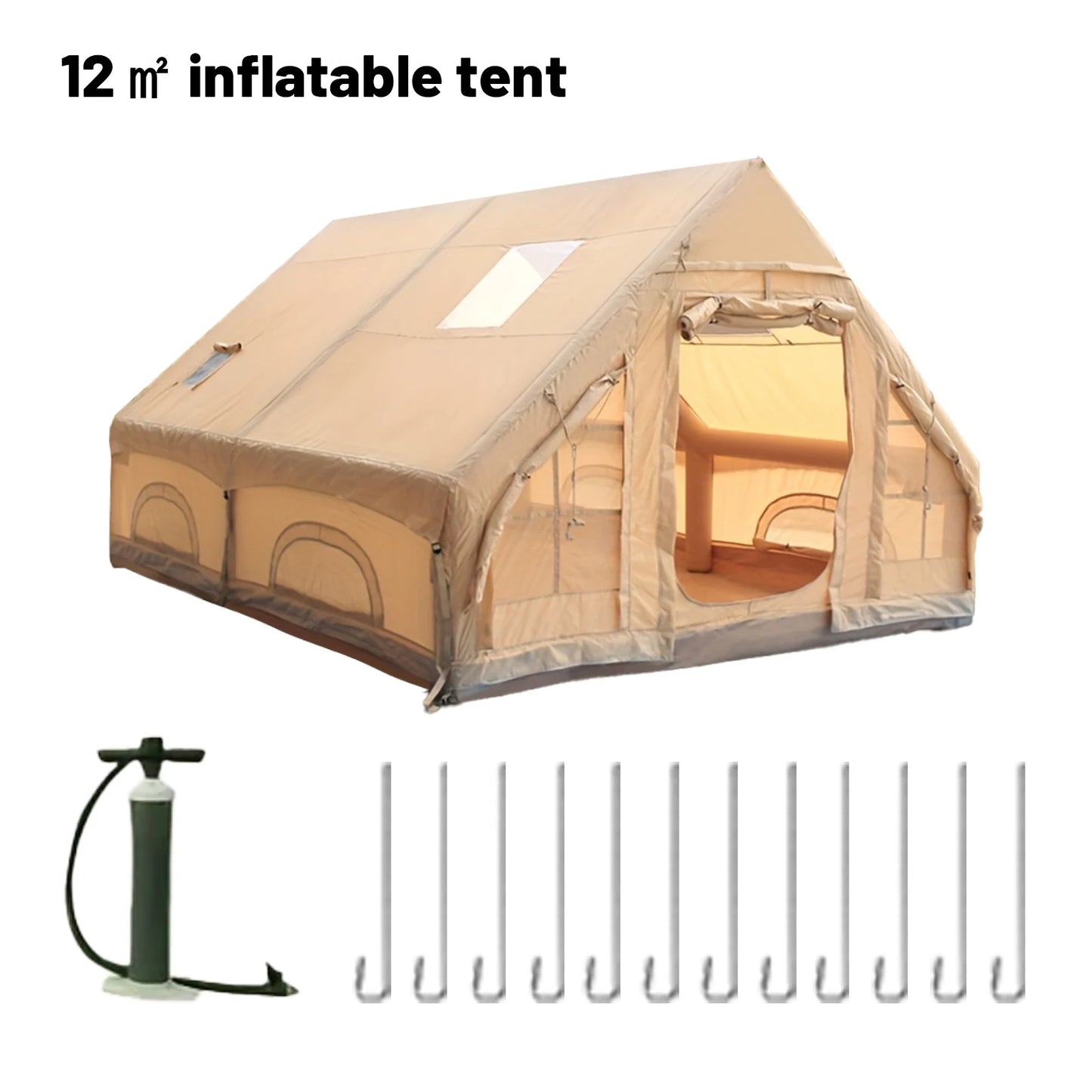 Pakicetus Inflatable Premium Family Tent With Stove Plug