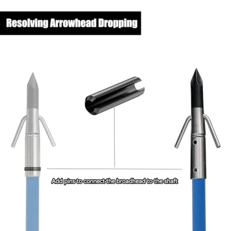 Fiberglass Bowfishing Arrows With Broadhead For Compound And Recurve