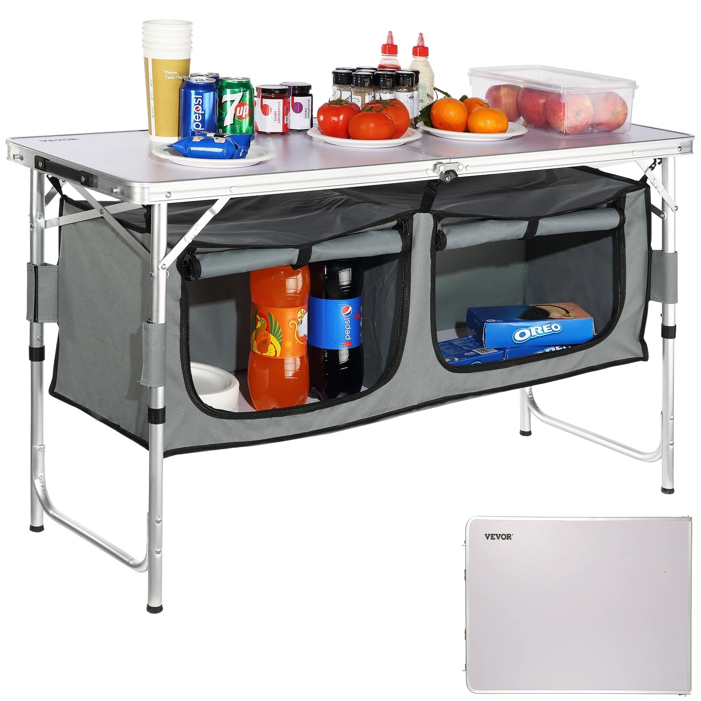 VEVOR Camping Kitchen Table With Folding Design For Outdoor Cooking