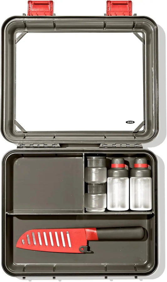 Camp Kitchen 7 Piece Outdoor Cooking Set With Cutting Board