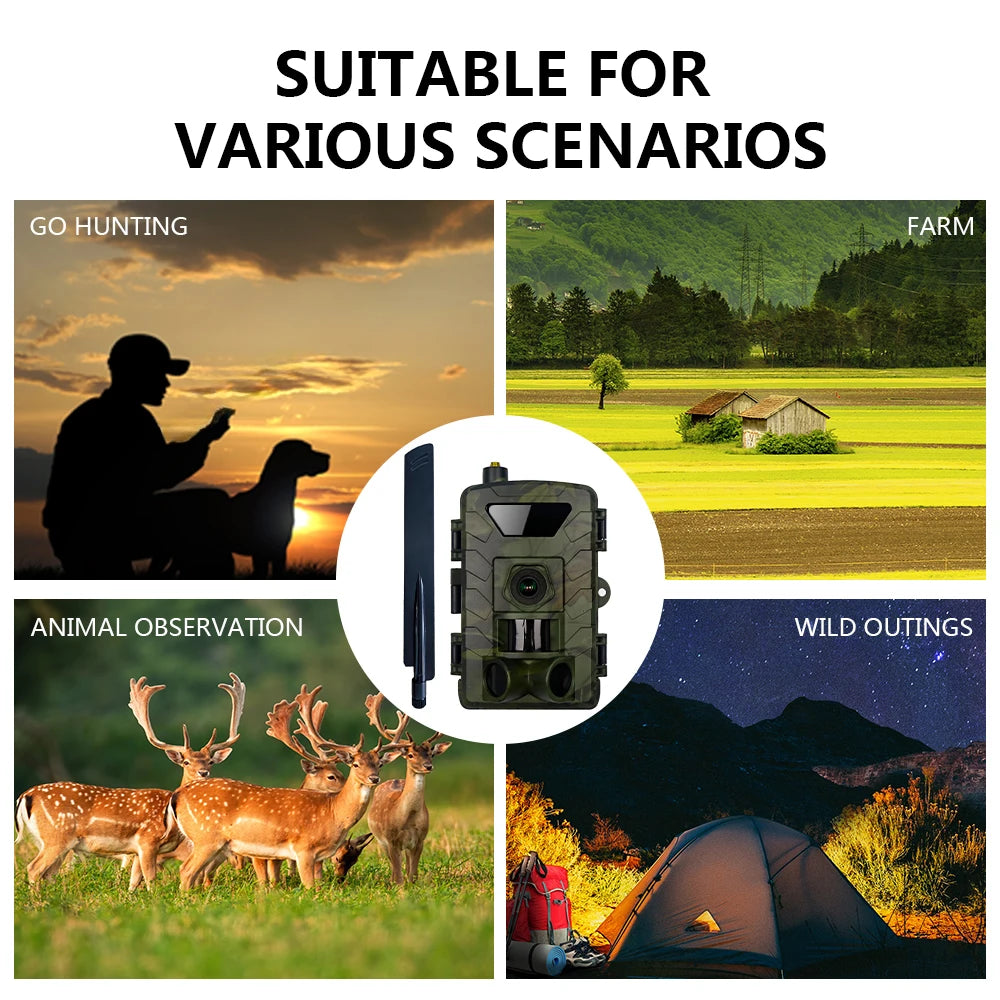 Fargarloo 4G App Controlled Trail Camera 60MP 1296P Night Vision