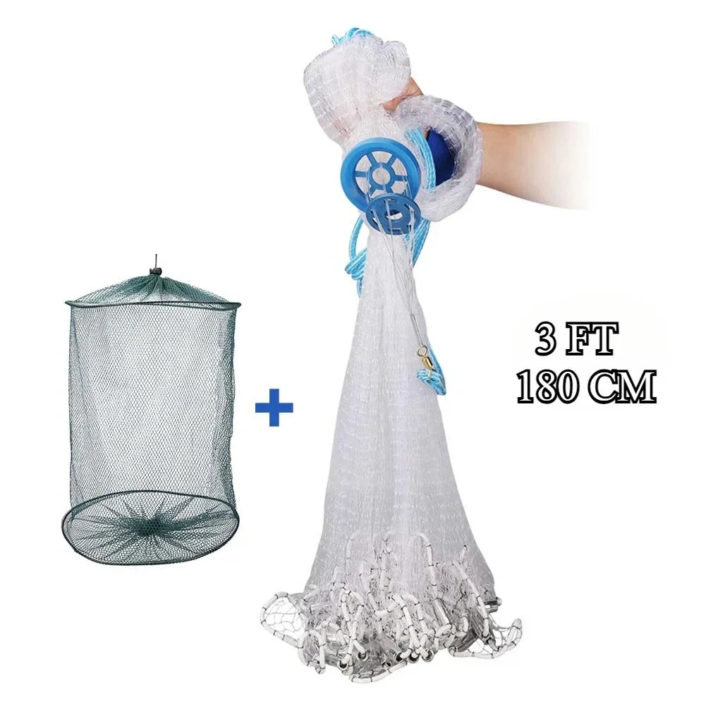 Hand Throw Cast Net For Freshwater And Saltwater Fishing Bait