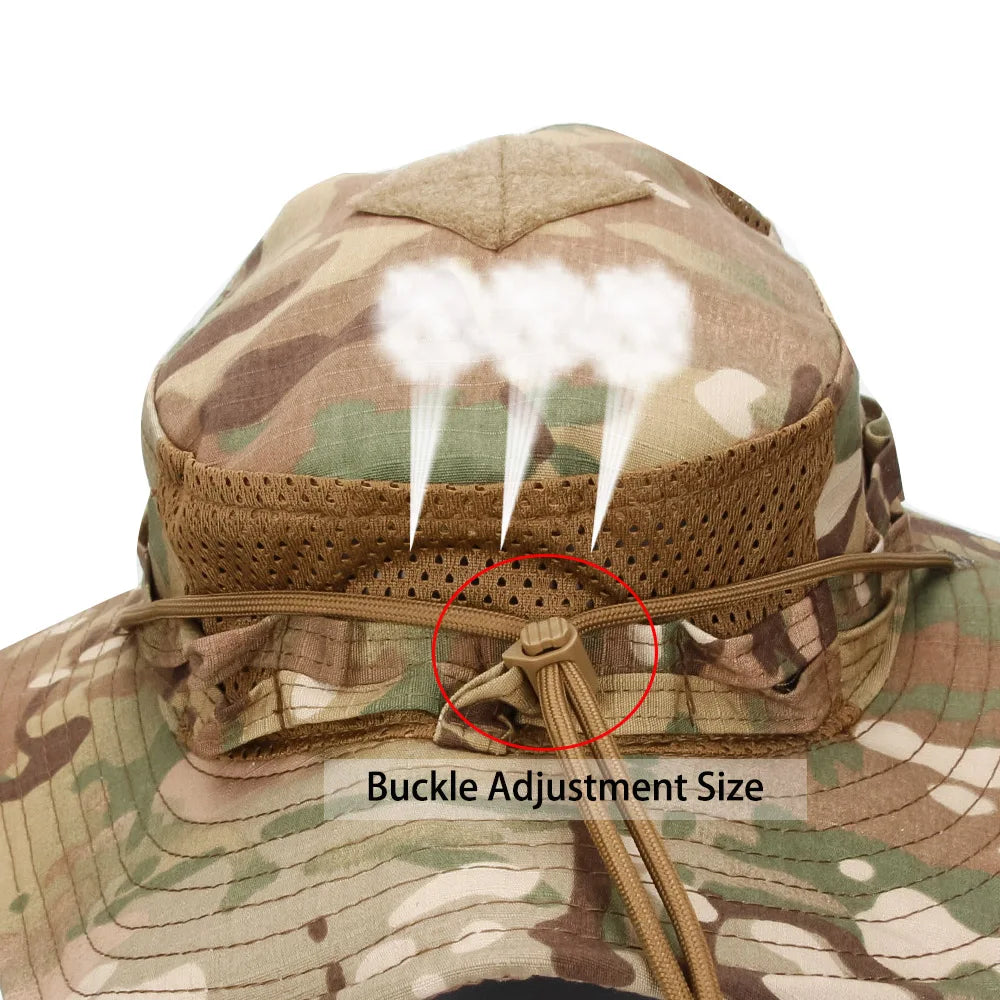 Unisex Breathable Boonie Hat For Outdoor Hiking And Fishing Windproof