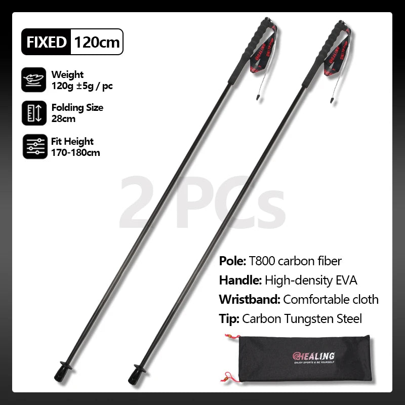 OKHEALING Ultralight Carbon Fiber Trekking Poles 2 Pack