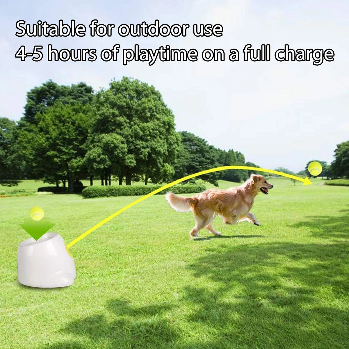 Automatic Adjustable Dog Tennis Ball Launcher With Three Balls