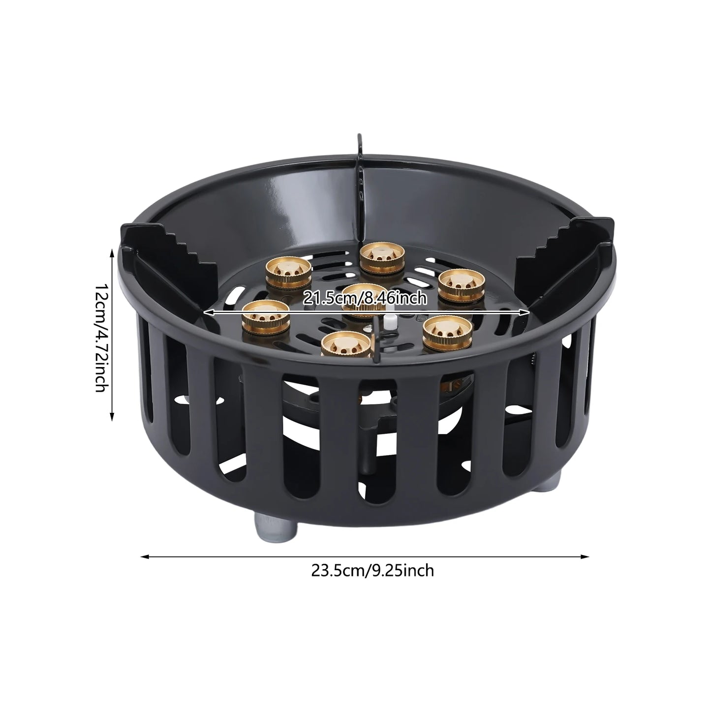 Rolled Steel Portable Camping Stove 72000 BTU 3 Adapter Windproof Cooker