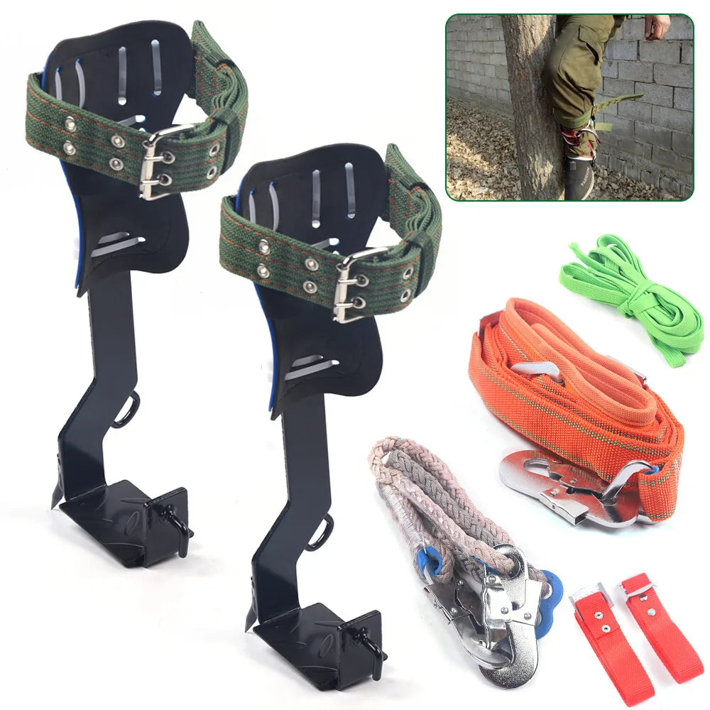 Bymaocar Tree Climbing Spike Set With Safety Belt And Carabiner