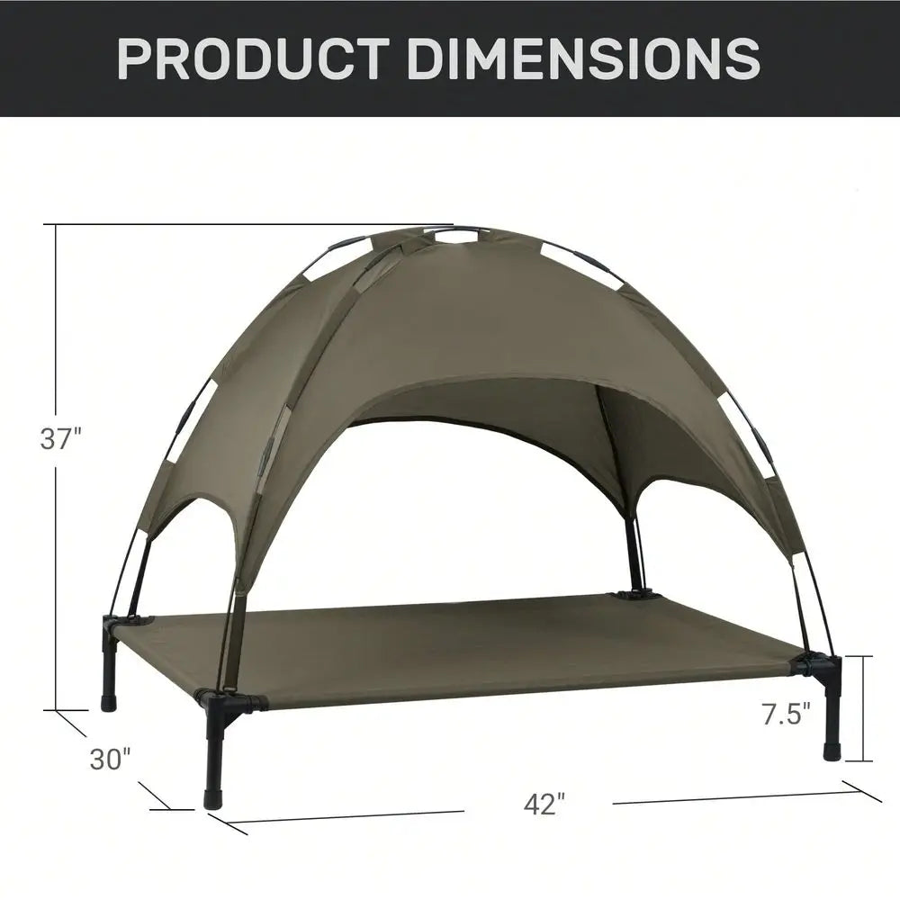 Outdoor Canopy Dog Bed Cot With Removable Shade Tent