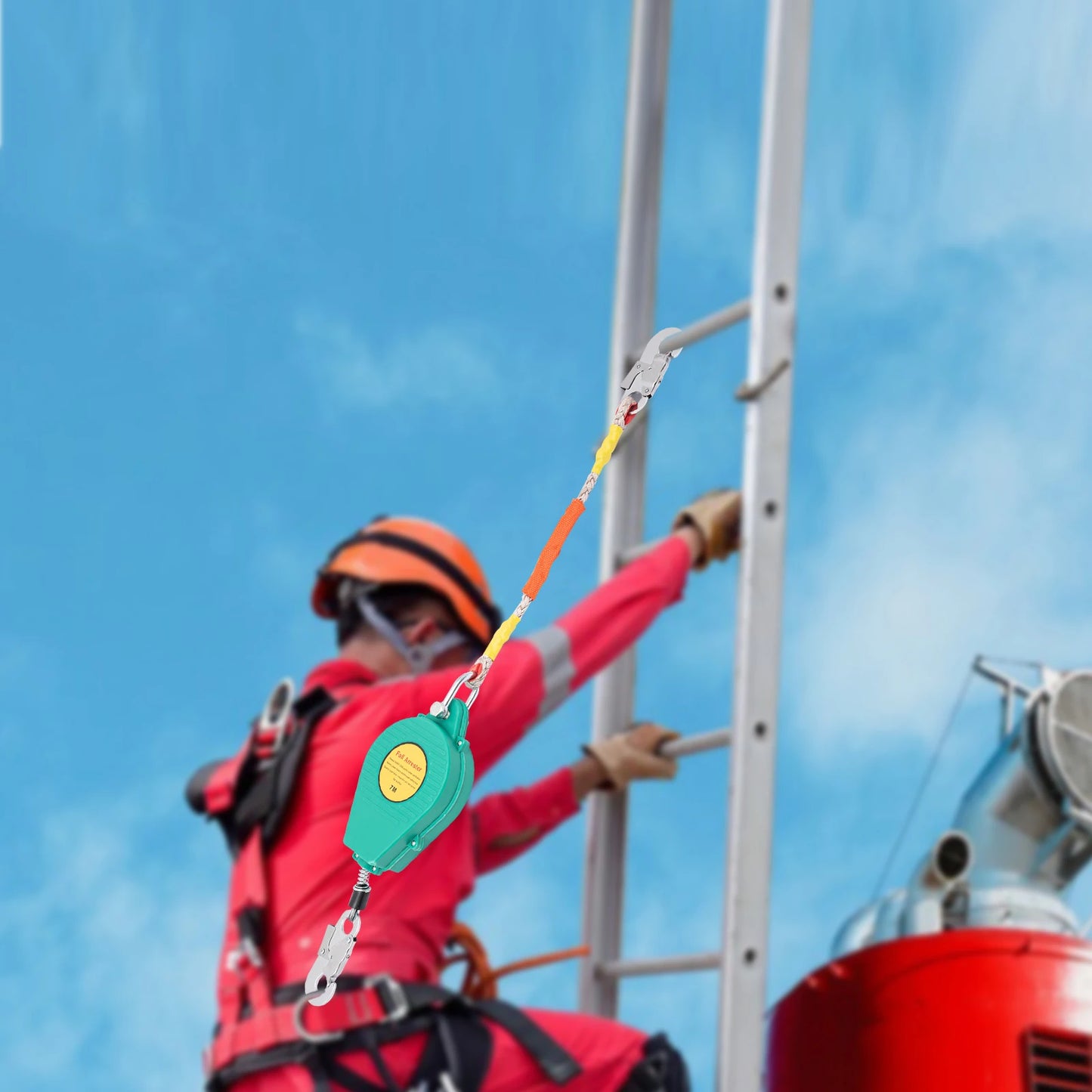 Fall Arrester Retracting Lifeline Alloy Steel Hook And Wire Rope
