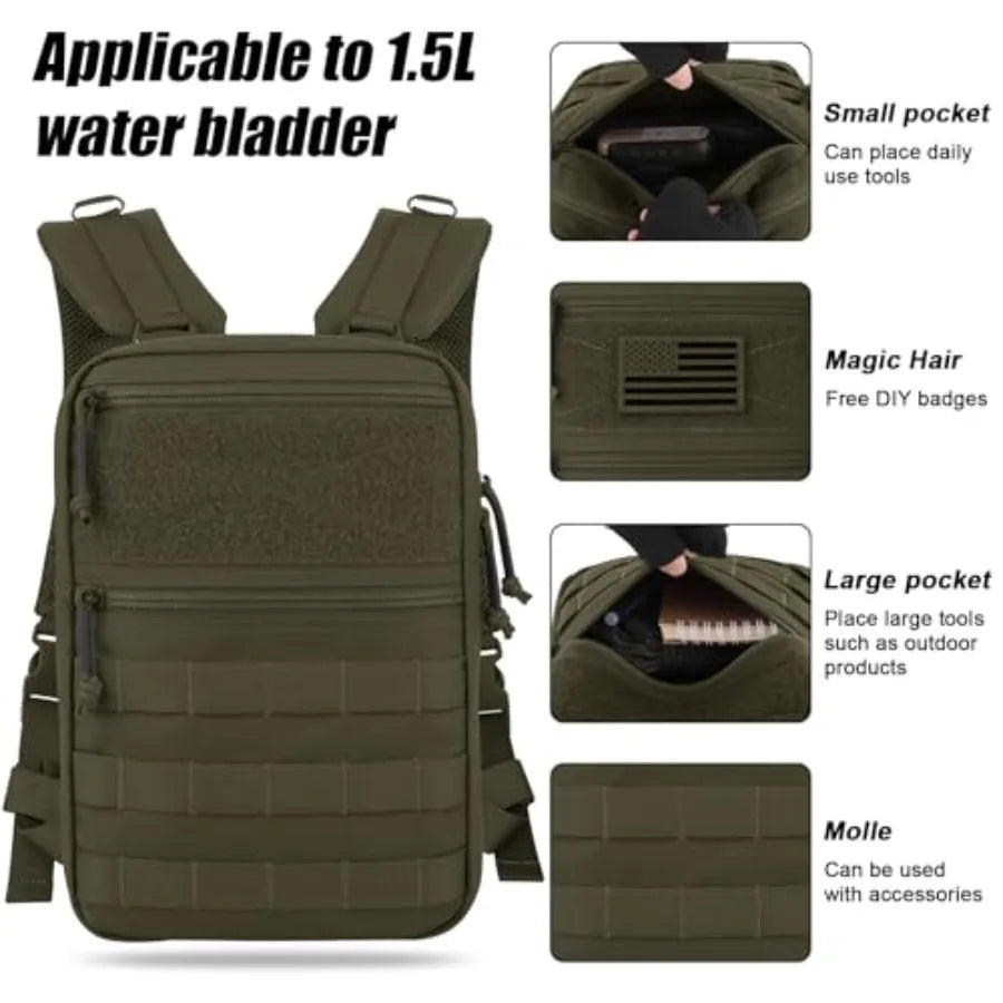 Tactical Molle Hydration Pack Lightweight Water Reservoir For Hiking