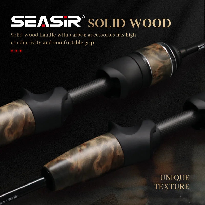 SeaSir Ultralight Spinning Baitcasting Fishing Rod With Carbon Handle