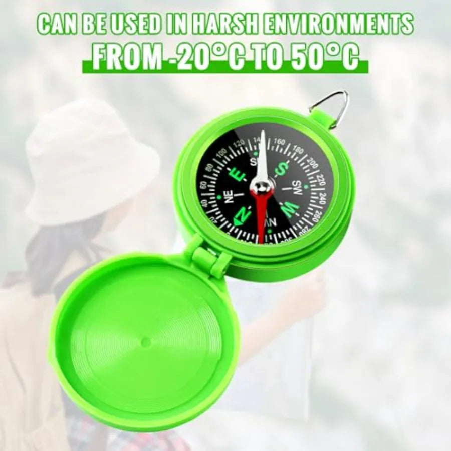 Bulk 24 Pack Mini Pocket Compass With Hanging Rope