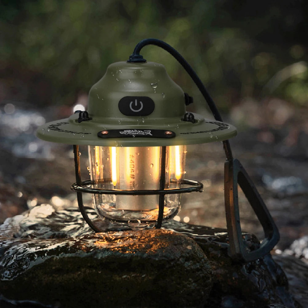 LED Camping Lantern Dimmable Emergency Lamp Type C Charging