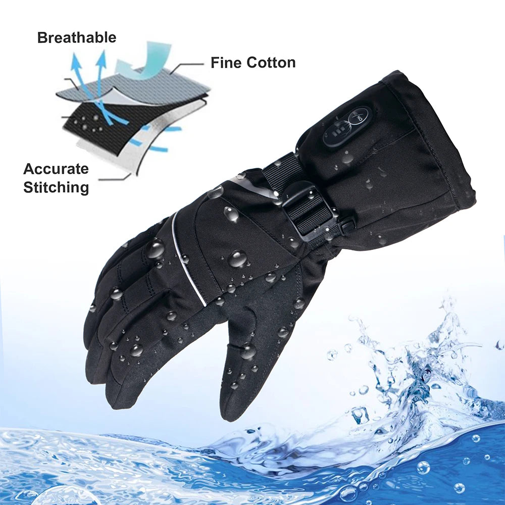 Snow Deer Heated Motorcycle Gloves Winter Waterproof Rechargeable Thermal