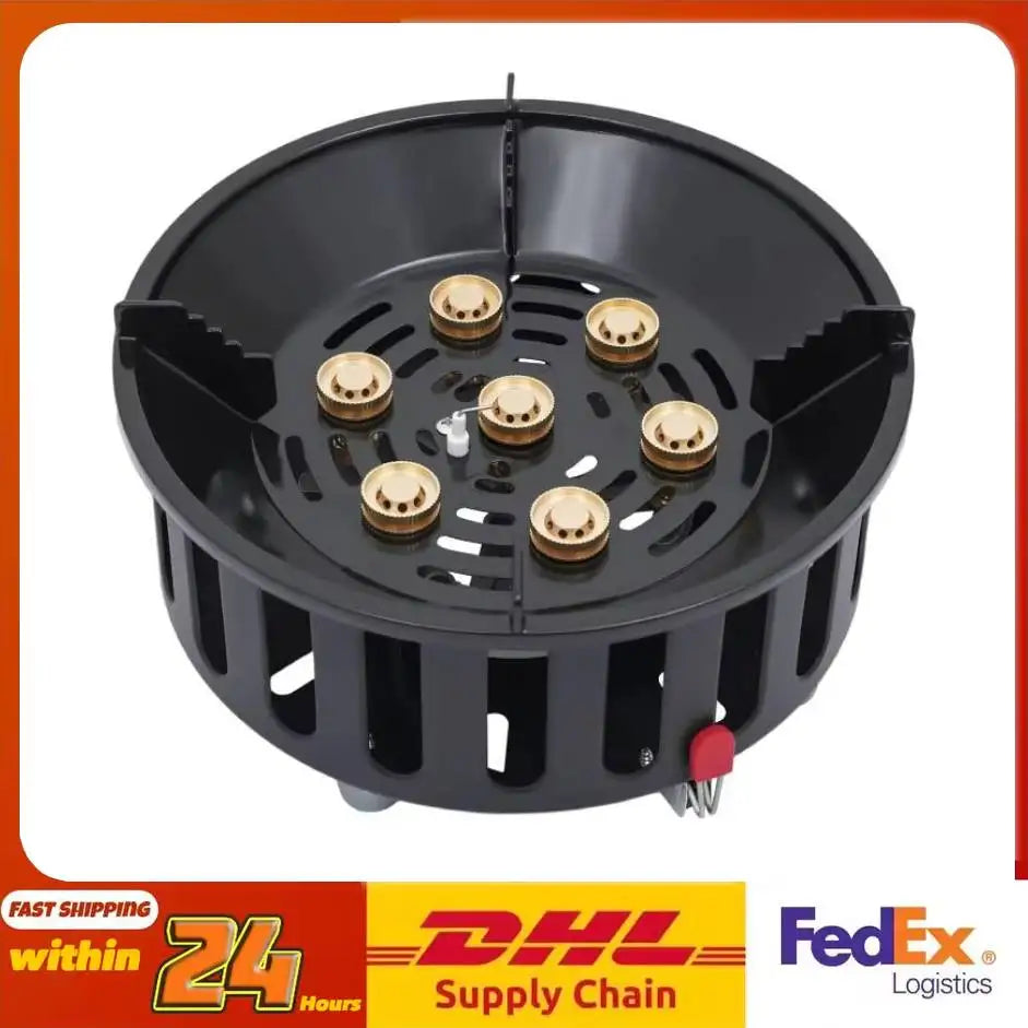 Rolled Steel Portable Camping Stove 72000 BTU 3 Adapter Windproof Cooker