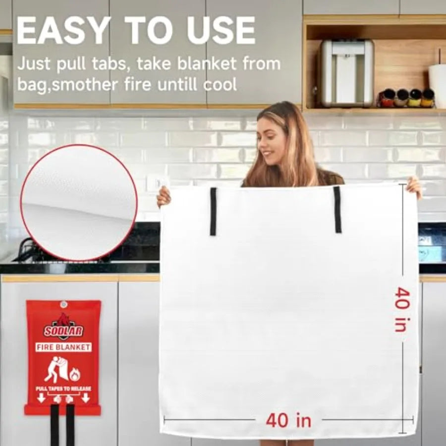 Emergency Fire Blanket For Home Kitchen Safety And Flame Protection