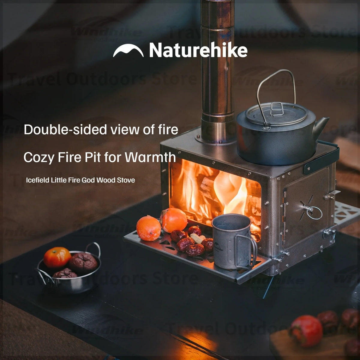 Naturehike Travel Portable Wood Stove Tent Heater With Chimney