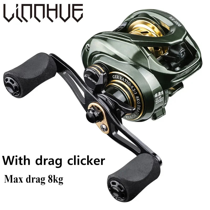 Baitcasting Fishing Reel WK1000 Ratio 7.2:1 Max Drag 8kg