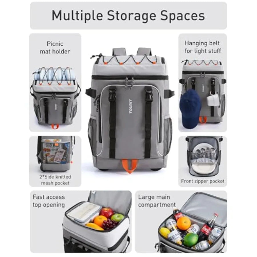 Insulated Rolling Cooler Backpack With Wheels And Handle