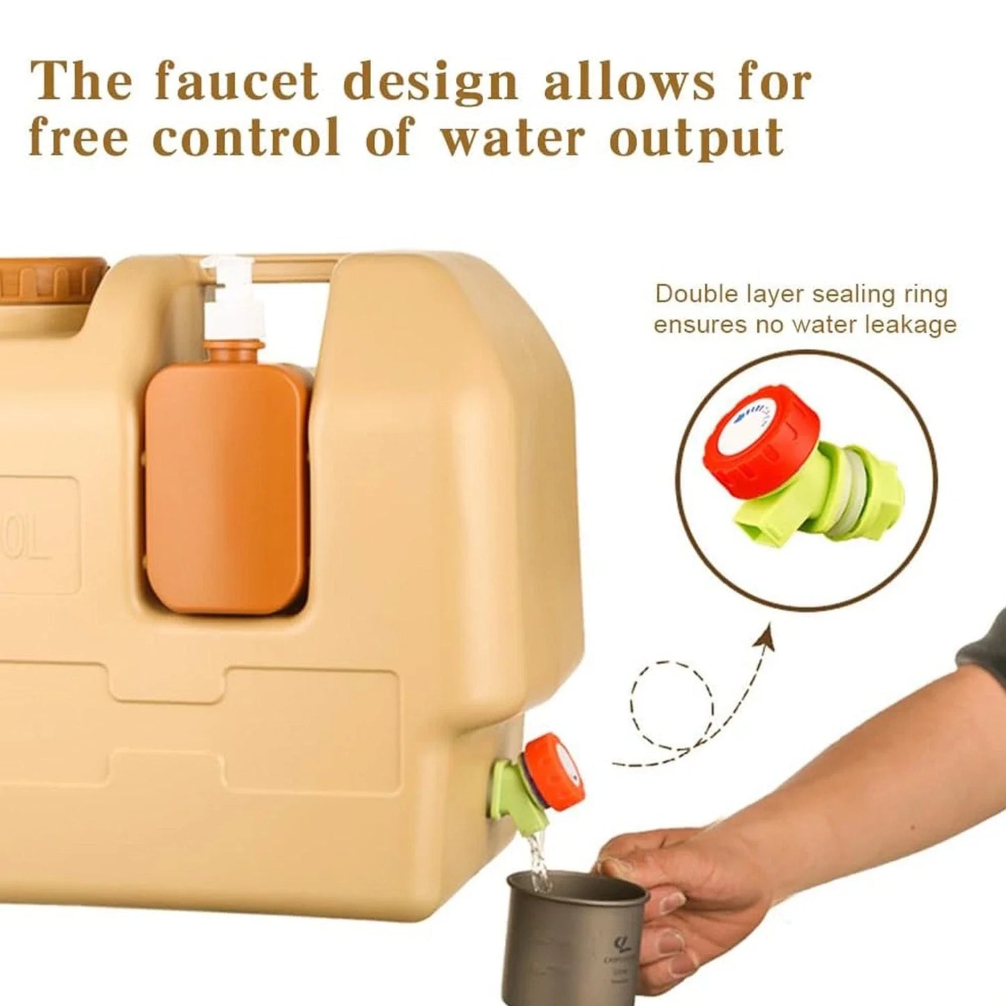 Emergency Camping Water Container With Spigot For Outdoor Use
