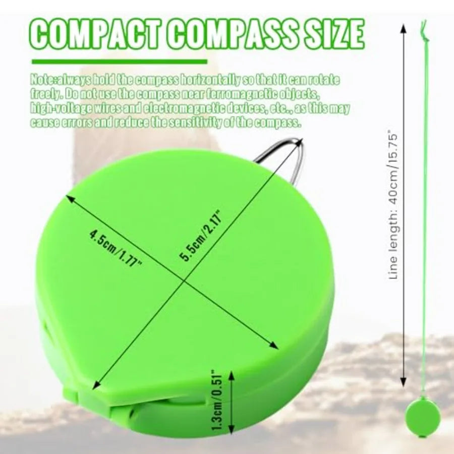 Bulk 24 Pack Mini Pocket Compass With Hanging Rope