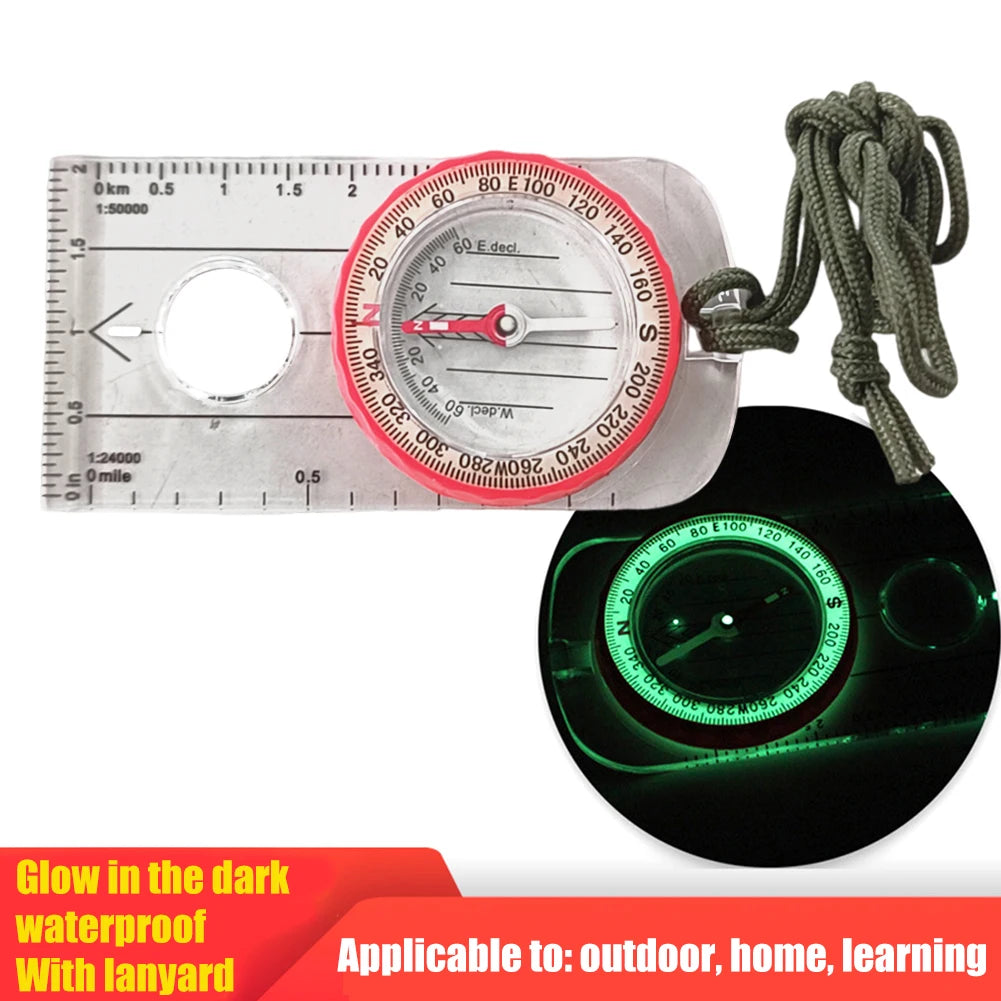 Luminous Expedition Compass High Accuracy Outdoor Survival For Hiking