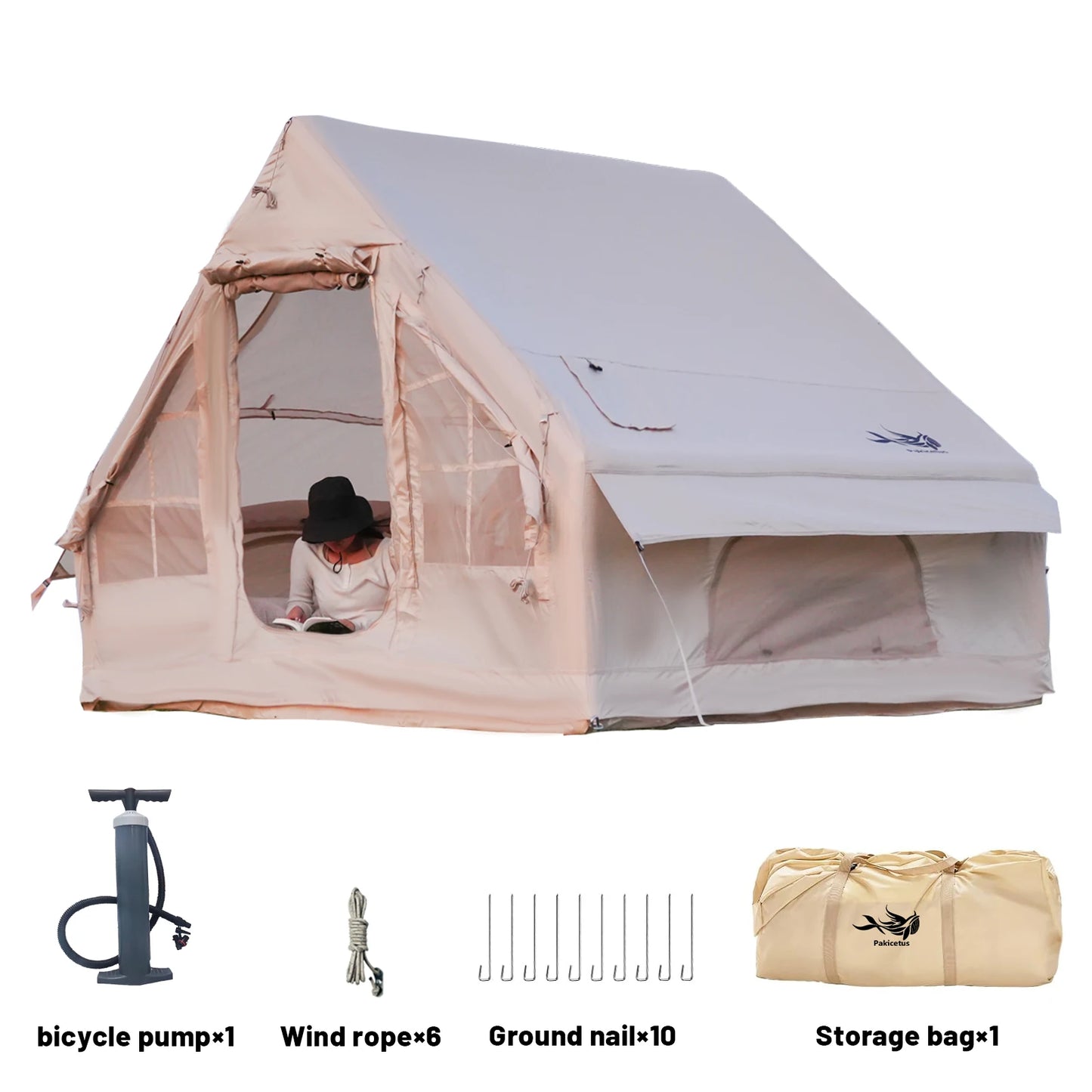 Pakicetus Inflatable Premium Family Tent With Stove Plug