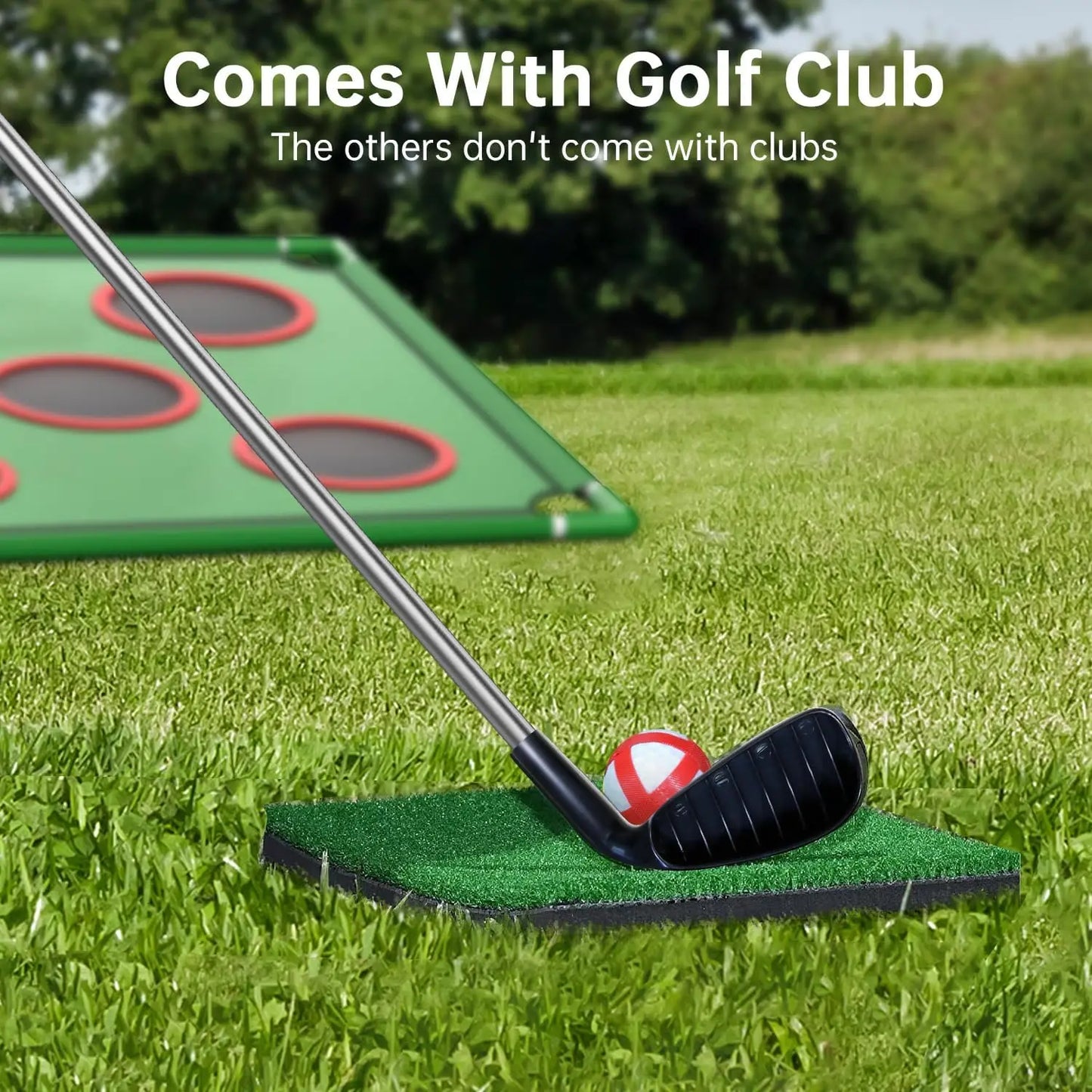 Golf Game Play Set for Golfers Fathers, with 20 Velcro Golf Balls, Putting Mat, Golf Putter and Carrying Bag, Indoor Outdoor