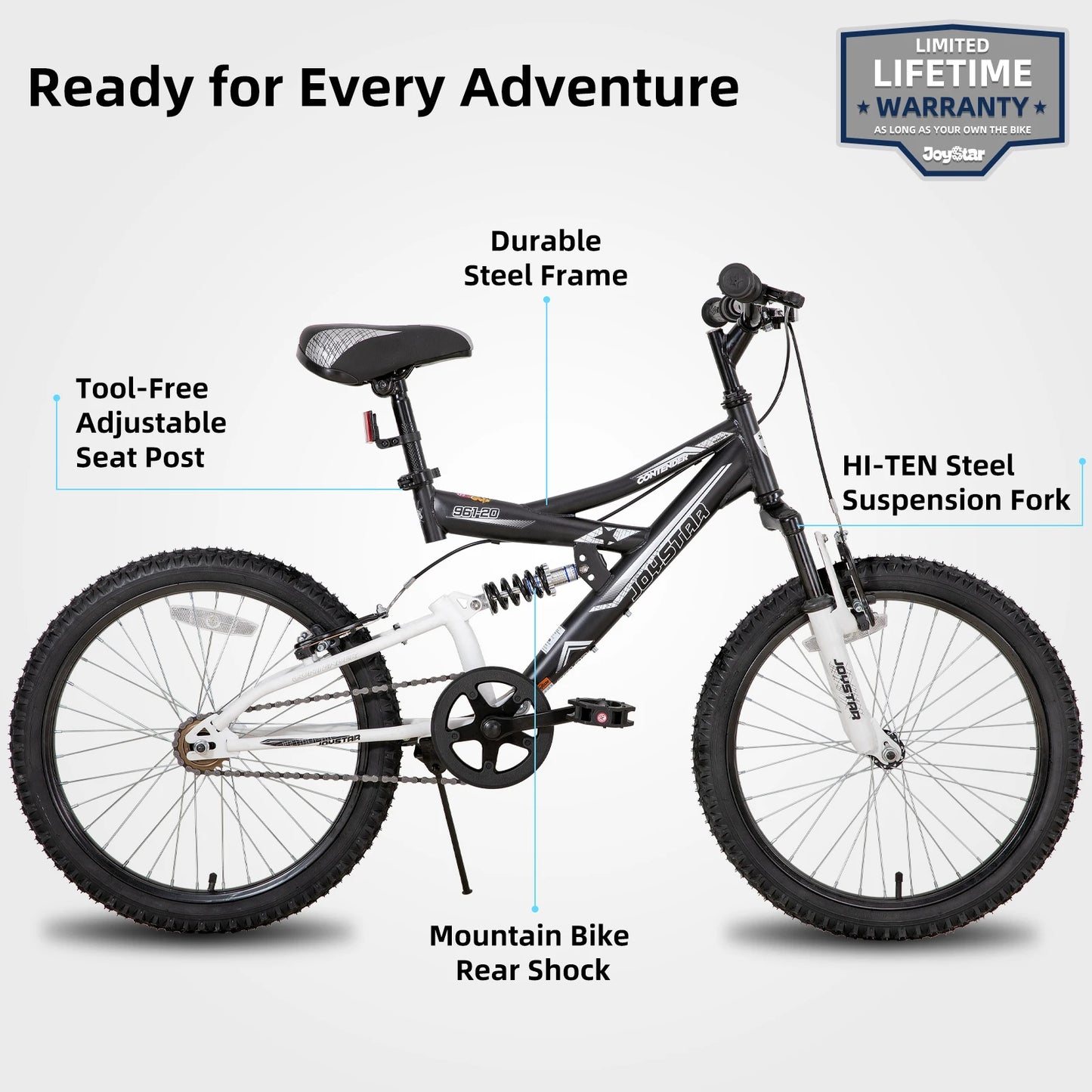 JOYSTAR Kids Mountain Bike Dual Suspension Ages 5 To 13