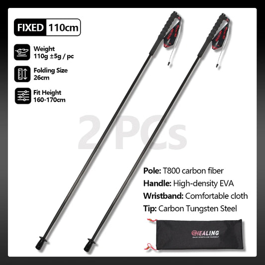 OKHEALING Ultralight Carbon Fiber Trekking Poles 2 Pack