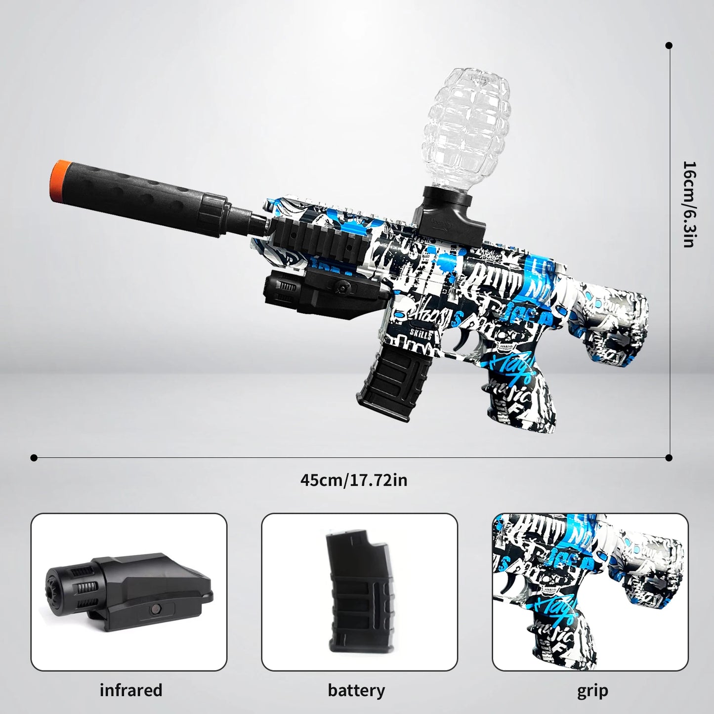 Hign-concerned Electric Gel Ball Blaster Gun High Speed Splat Toy