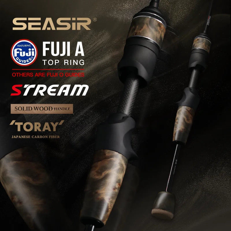 SeaSir Ultralight Spinning Baitcasting Fishing Rod With Carbon Handle