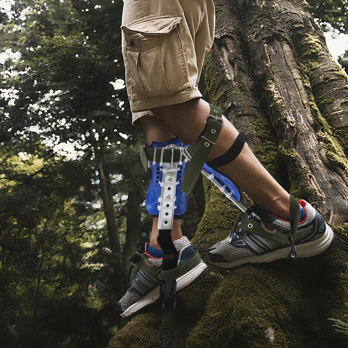 150Kg Capacity Adjustable Tree Climbing Spikes Gear Set With Harness Outdoor