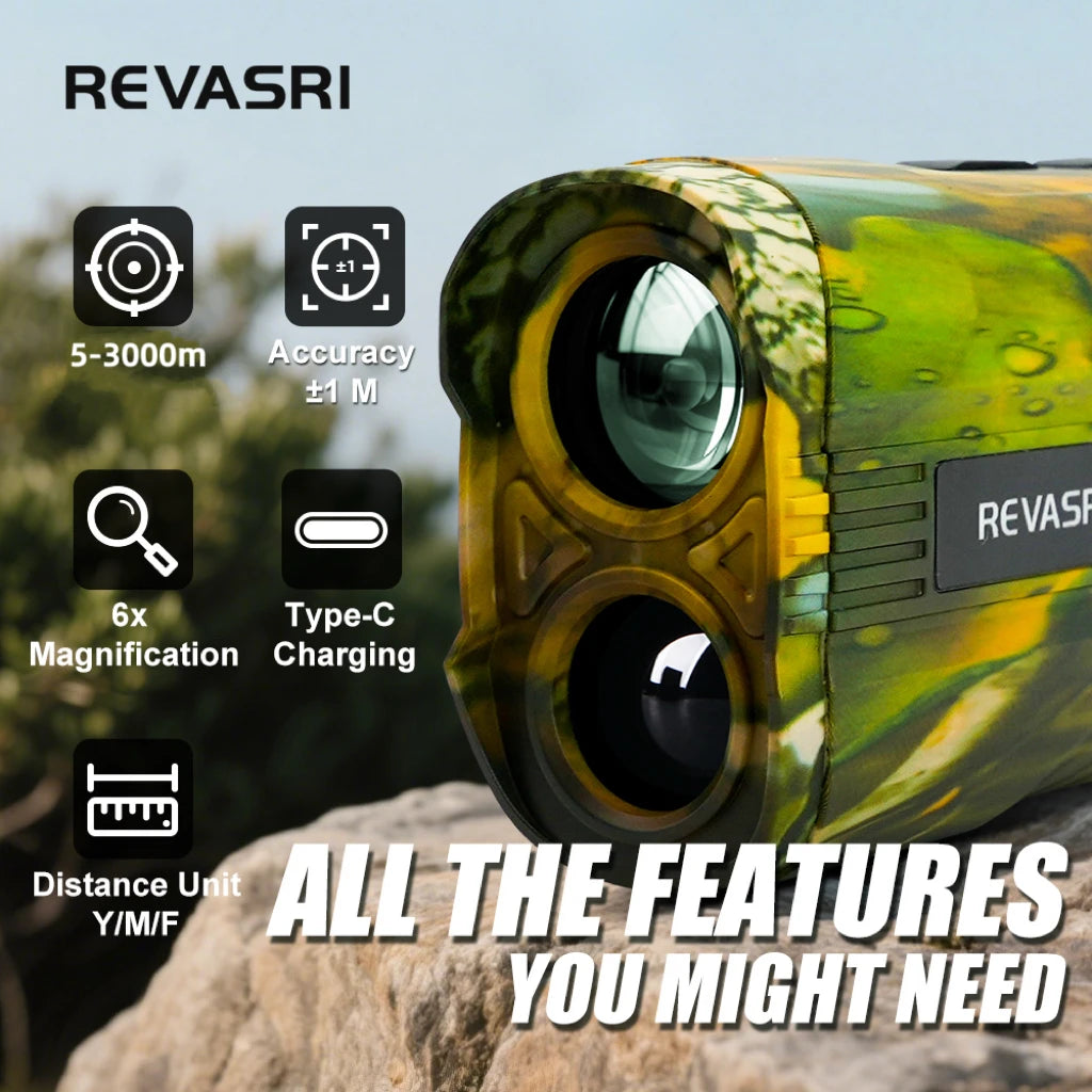 REVASRI Mini Rangefinder For Hunting 1000M 2000M 3000M
