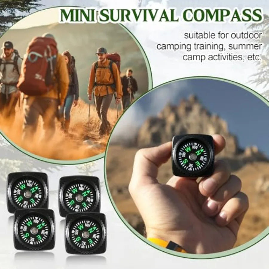 Slip On Wrist Compass Bracelet With Liquid Filled Mini Compass