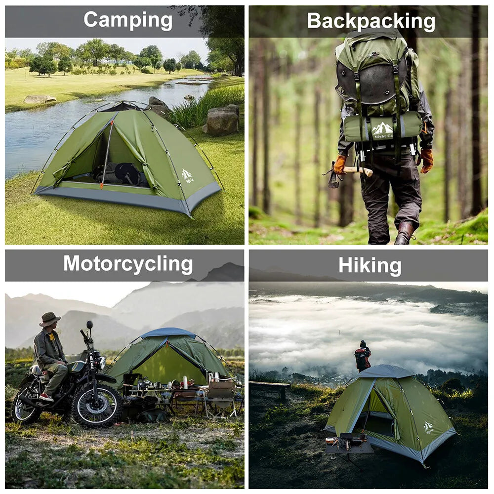 Night Cat Upgraded Backpacking Tent 1-2 Person Easy Clip Setup