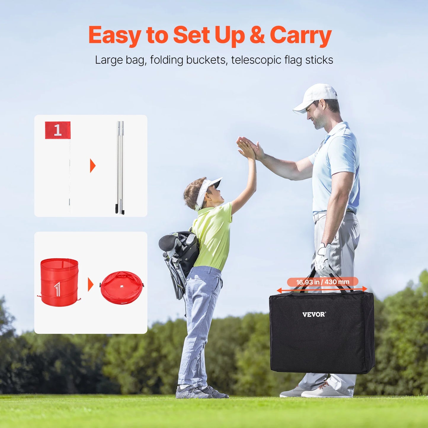 SucceBuy Portable Backyard Golf Game 3 Hole 6 Hole Set
