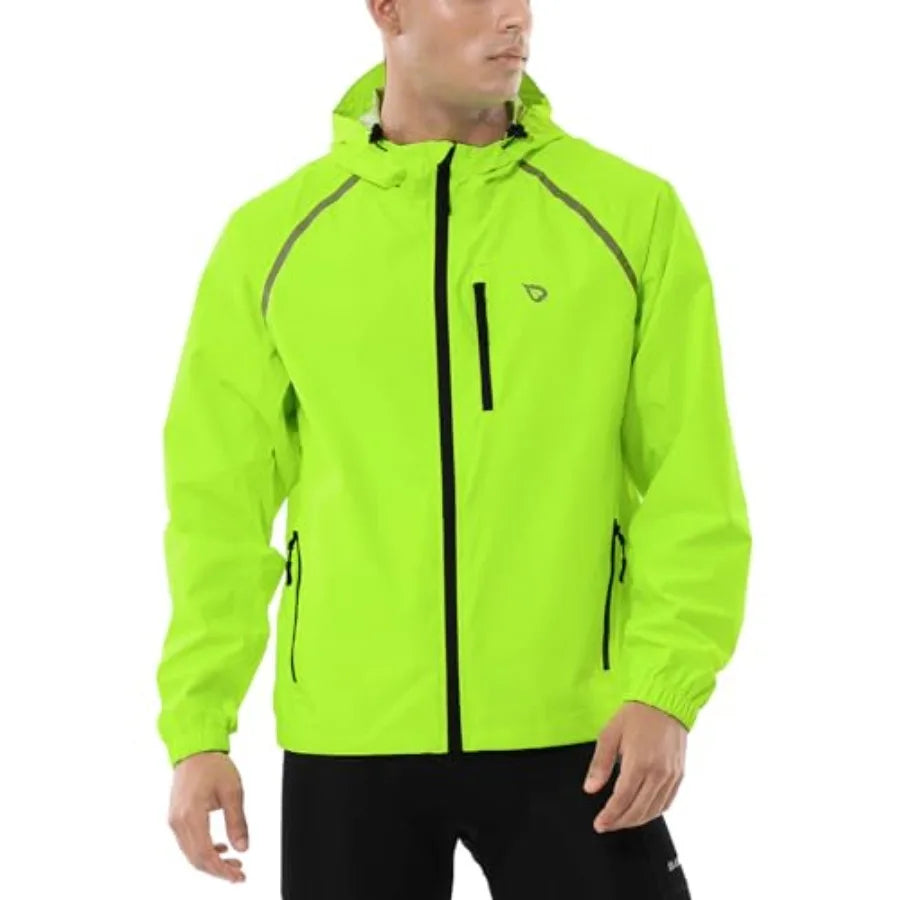 Polyester Waterproof Rain Jacket Hooded Windbreaker For Men