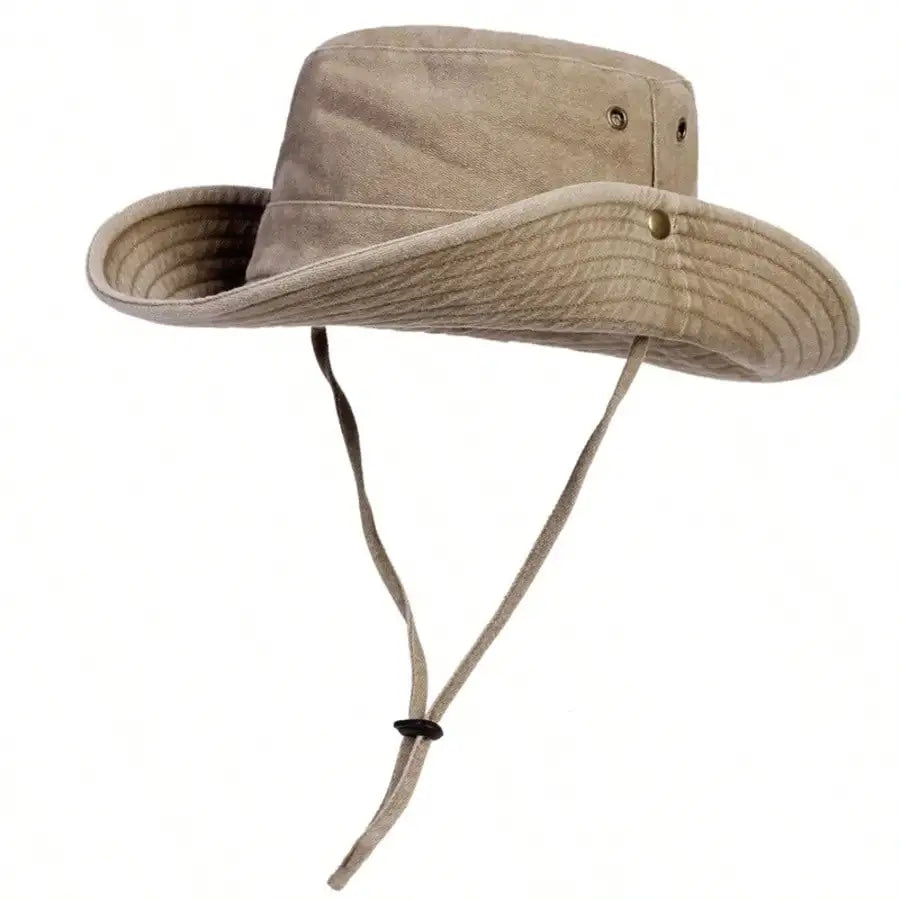 Men Washed Bucket Hat Sun Protection Outdoor Fisherman Cap