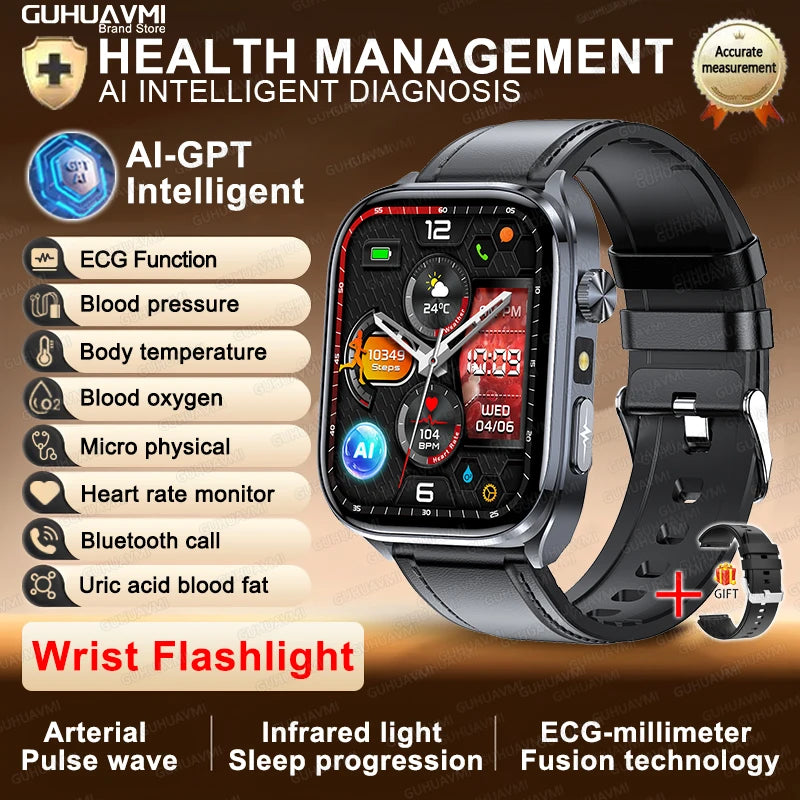 ECG PPG AI Health Diagnosis Smartwatch Blood Lipids Uric Acid