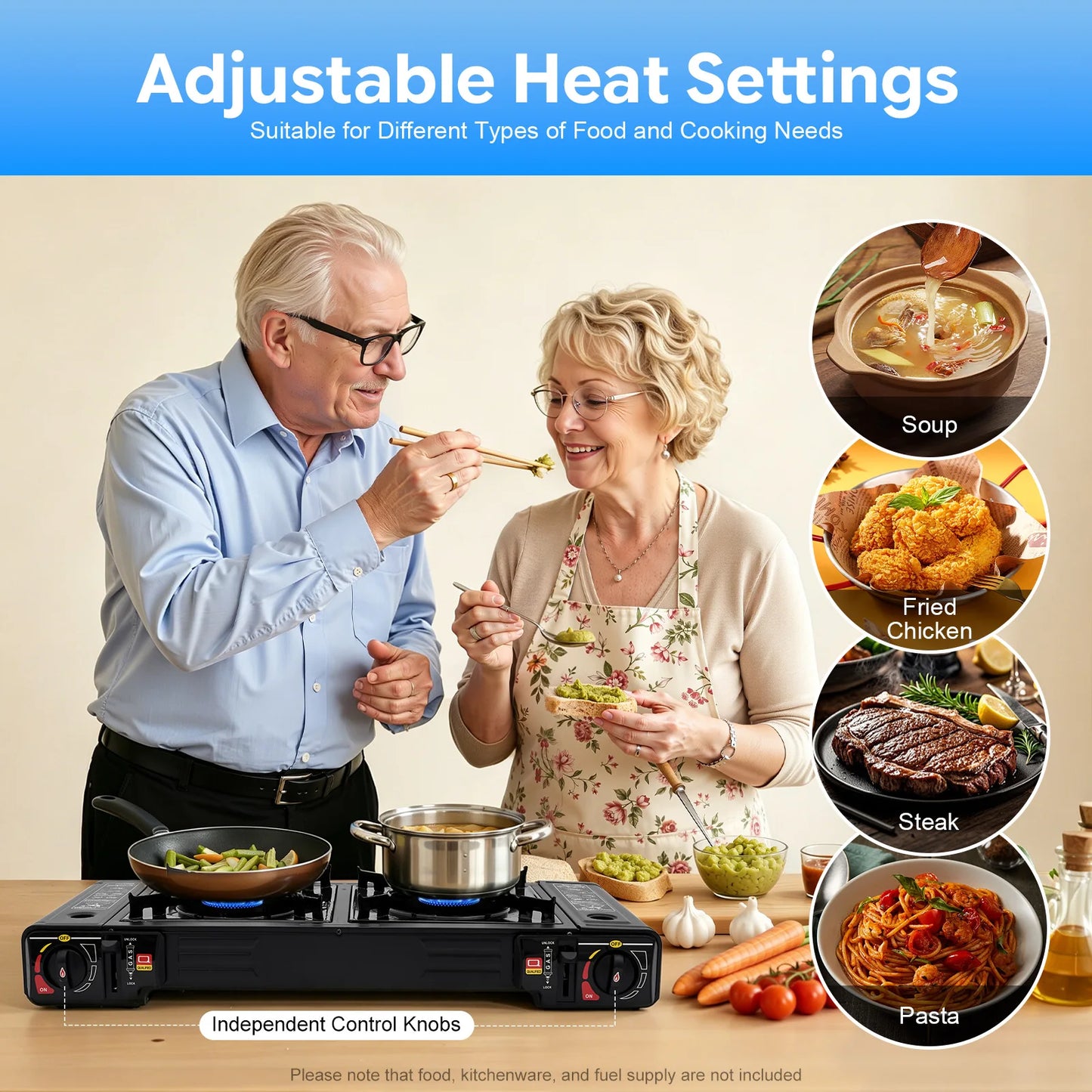 Two Burner Portable Camping Stove Set With Tray And Case