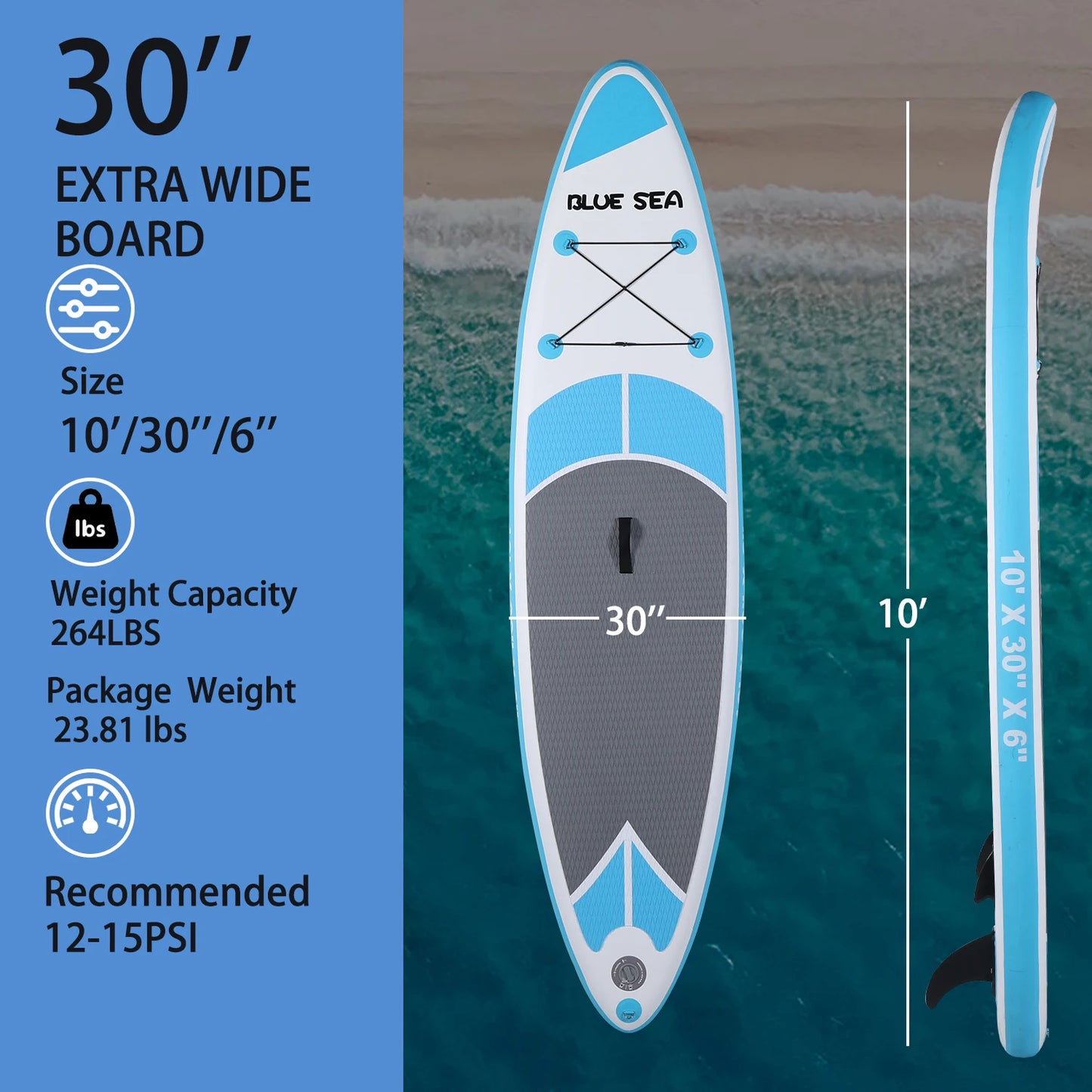 HHSJZWCY Inflatable Stand Up Paddle Board with Anti Slip Deck