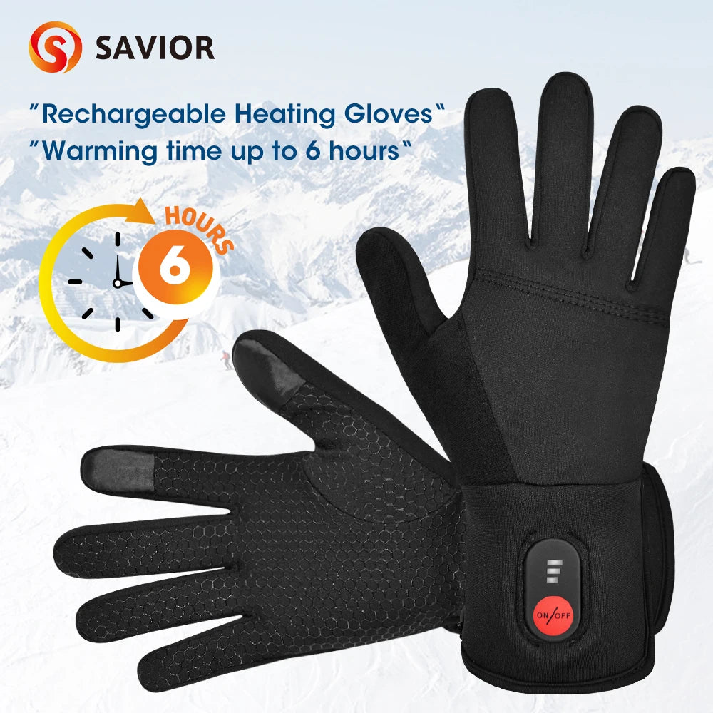 Savior Heat Heated Gloves Touch Screen Skiing Winter Men Women
